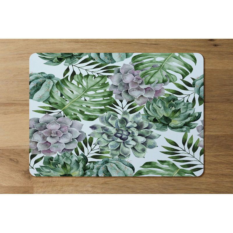 Groveland Polyester-Coated Hardboard Floral Rectangle Placemat