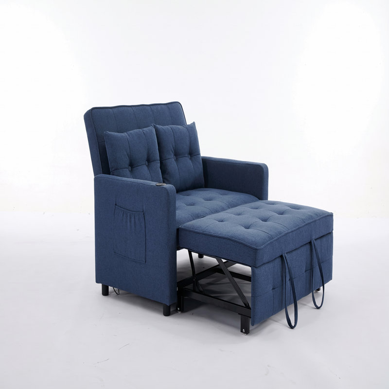 Canapé-lit convertible 3 en 1 Sleeper Chair, Bleu