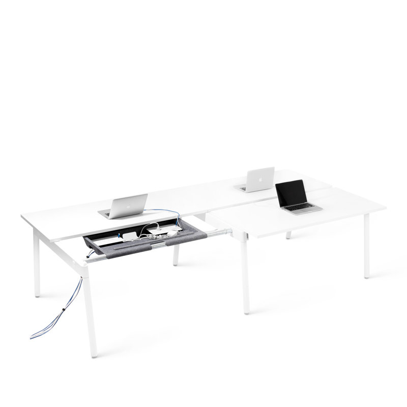 Plateau d'alimentation et bloc Series A, H 23,5 po x l 150 po x P 14,5 po, Blanc