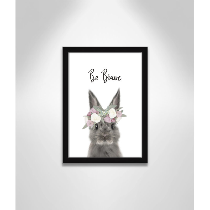 Le lapin est courage, H 15 po x l 11 po x P 1,19 po, Encadré de boîte noir