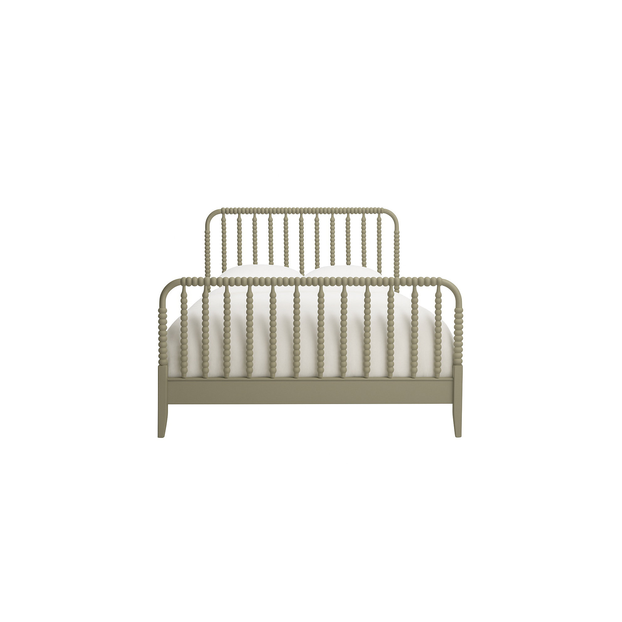 Louisa Solid Wood Spindle Bed, Mushroom, Queen