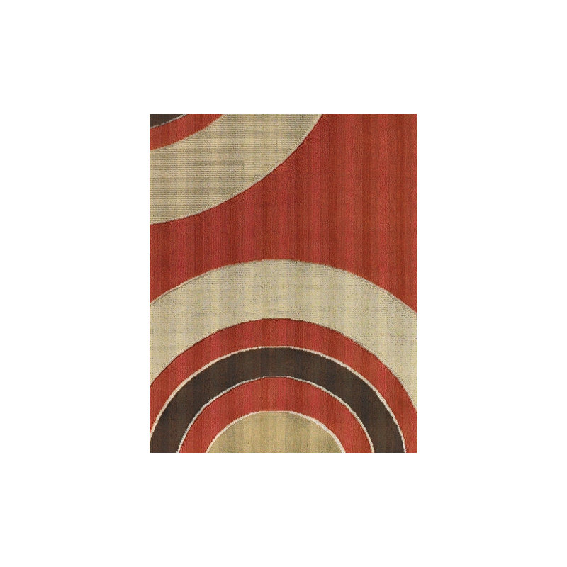 Bunce Machine-Woven Red Abstract Moroccan Polypropylene Area Rug, Rectangle 2'6" x 4'4"