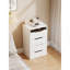 Bureau de coiffeuse 3 en 1 avec miroir à plateau rabattable, petit ensemble de coiffeuse avec bureau en verre visible, meuble-lavabo compact avec 3 tiroirs, coiffeuse pour chambre à coucher-1556916095
