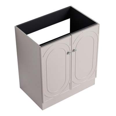 Meuble-lavabo autoportant kaki de style moderne avec porte à fermeture en douceur 30 po