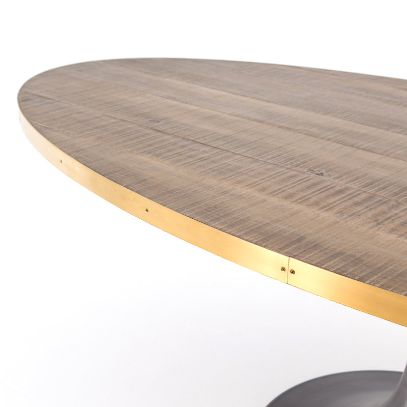 Evans Round Dining Table, Brass