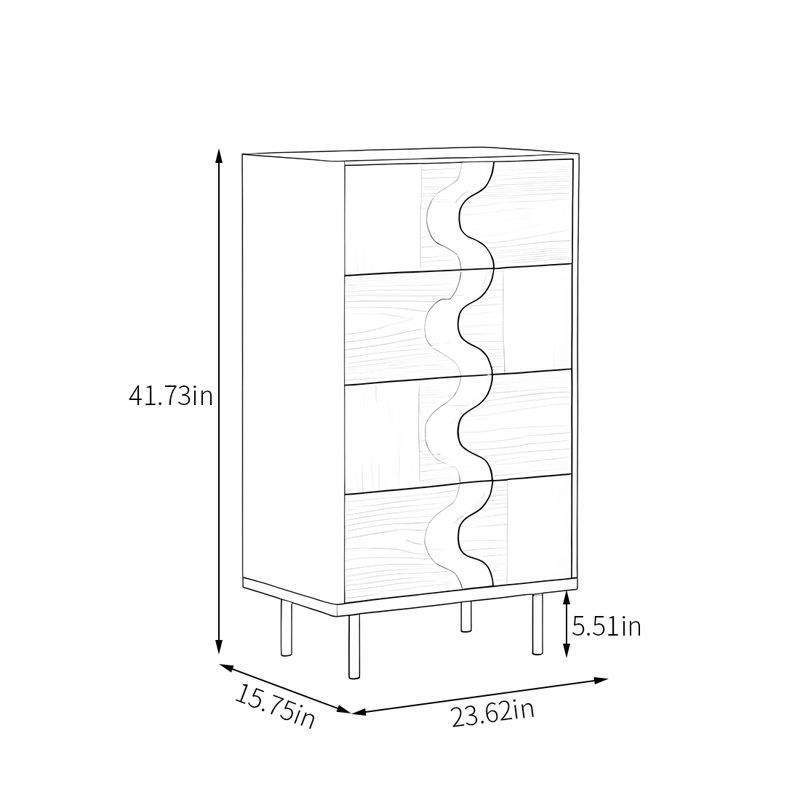 Armoire à tiroirs multifonctionnelle pour canapé, Noir / brun, H 41,73 po x l 23,62 po x P 15,75 po