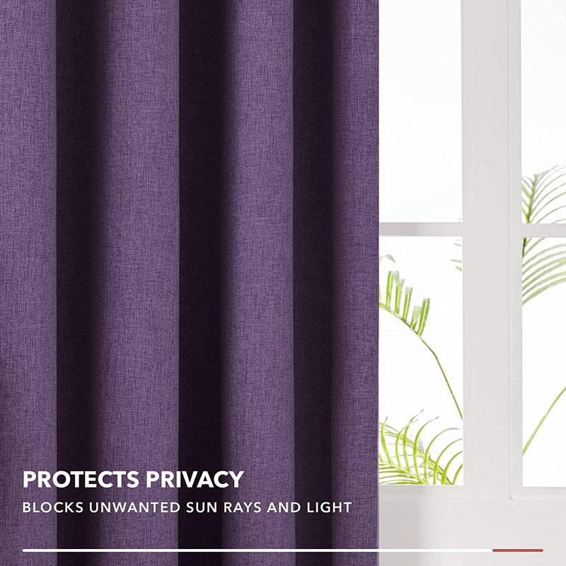 Alhamdi Blackout Curtain Pair, Purple Grape, 117cm Width x 183cm Drop