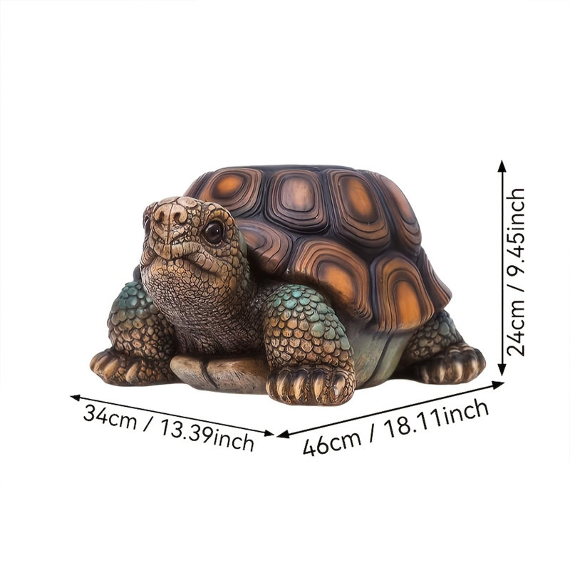 18" Decorative Resin Turtle Garden Stool and Plant Stand