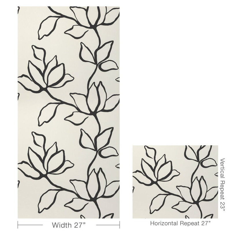 Floral Sketch Wp - Sage, Onyx