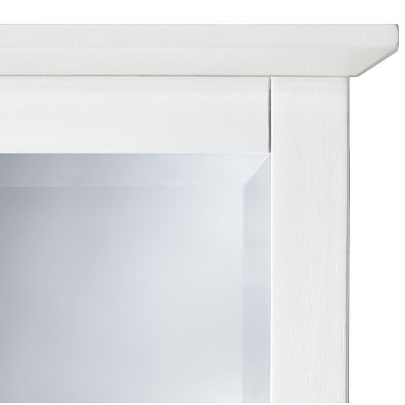 Mowgli Solid Wood Rectangle Wall Mirror, White