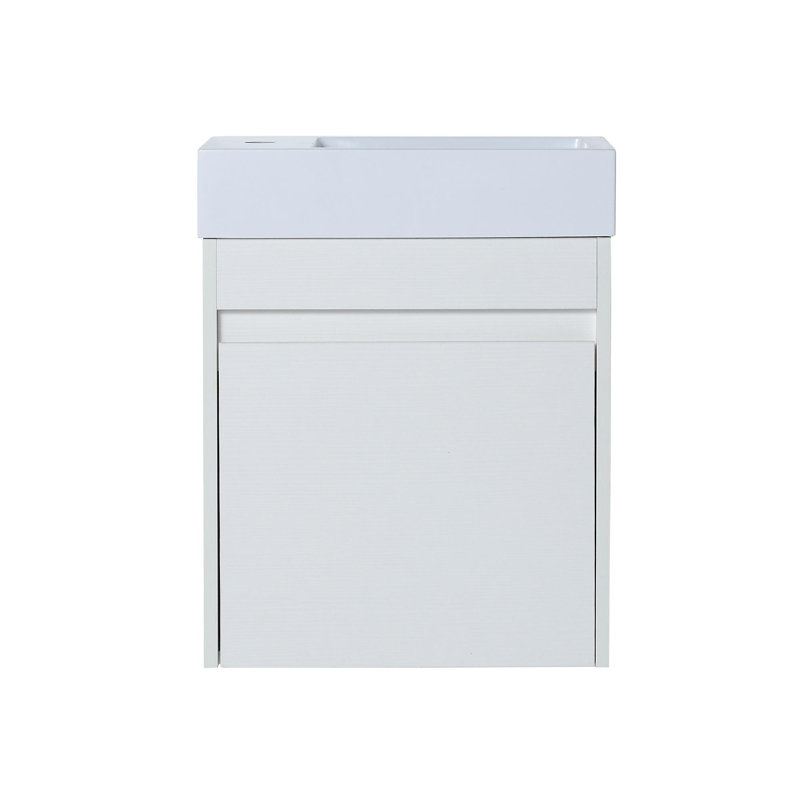 Meuble-lavabo 18 po, Grain droit blanc