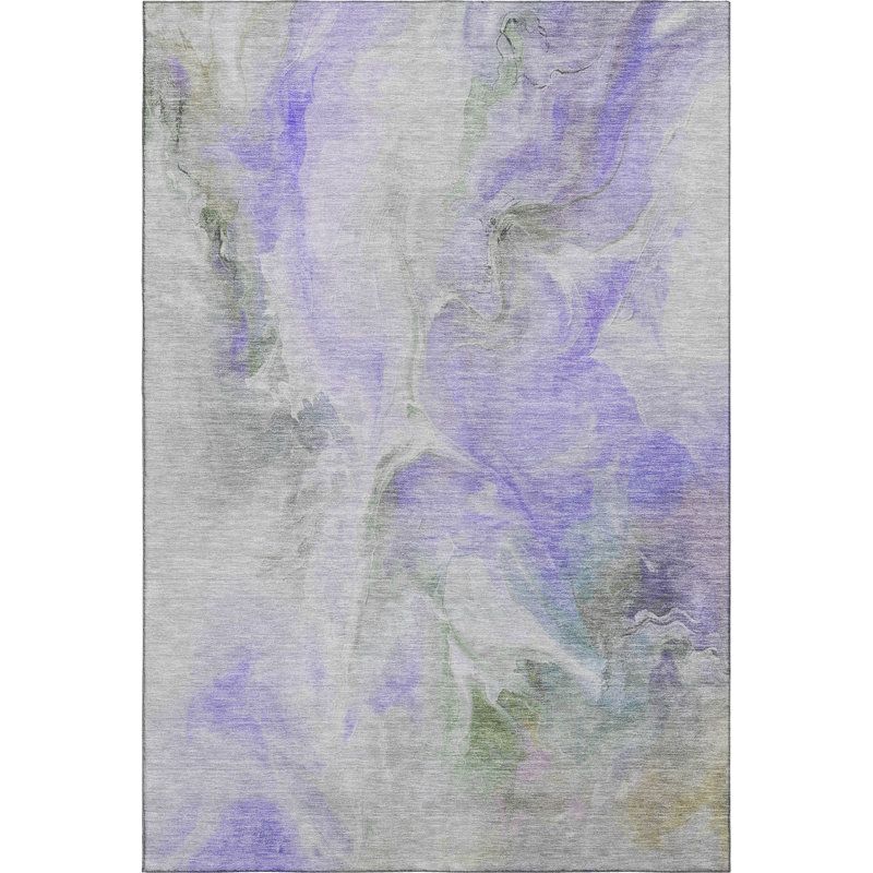 Premium Machine Washable Slesnick AMF1679 Abstract Rug, Rectangle 5' x 7'6"