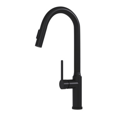 18.75" Matt Black Kitchen Faucet With Hygienic Design Reliable Ceramic Cartridge