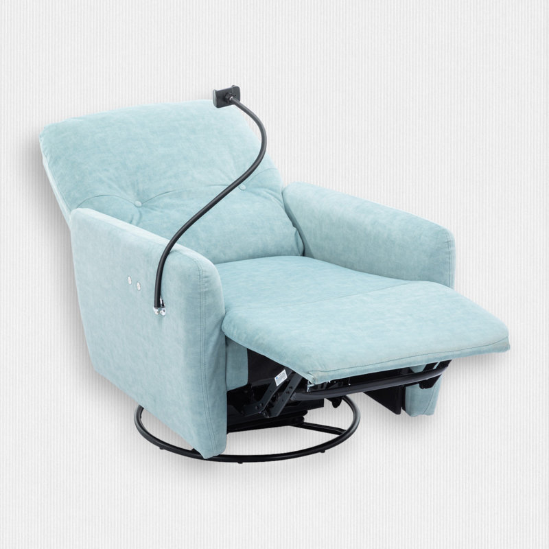 Fauteuil inclinable standard pivotant de 30,3 po de largeur, 100 % polyester bleu