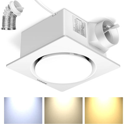 160 CFM Bathroom Exhaust Fan With 3cct Dimmable Led Light, Humidity Sensor