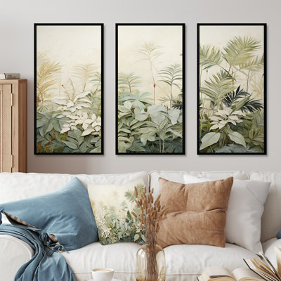 «Vintage Jungle Landscape I», ensemble d'art mural Jungle