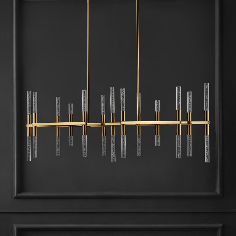 Bale 26 - Light Iron Dimmable LED Modern Linear Chandelier, Gold