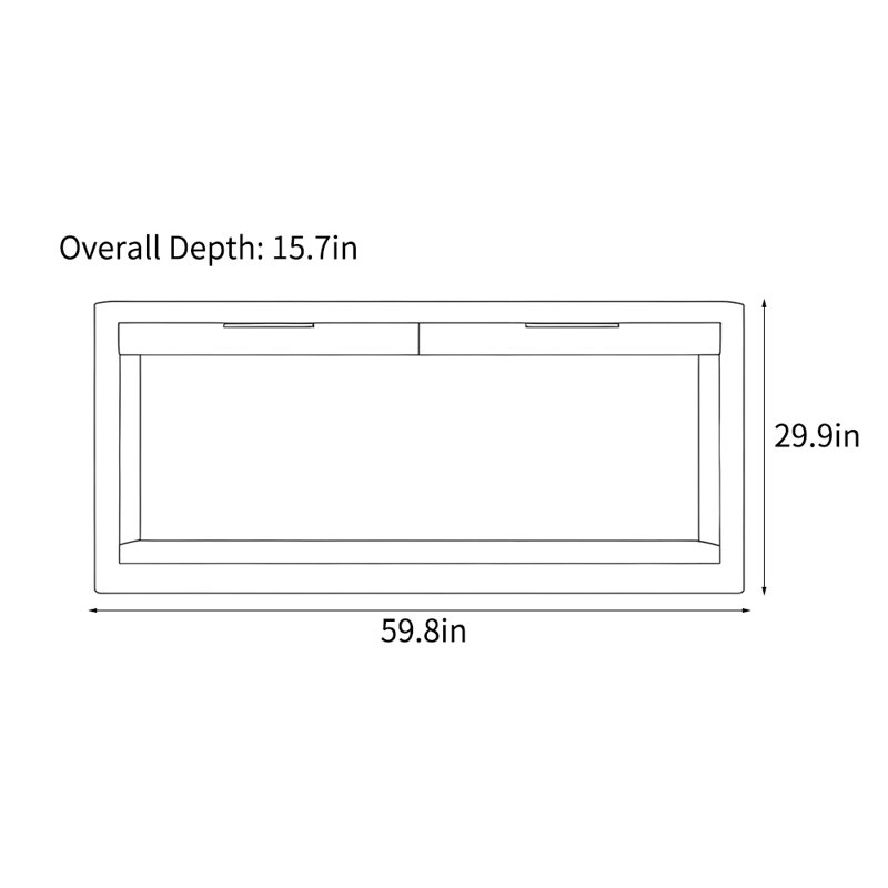 Console simple de style champêtre français, H 29,9 po x l 59,8 po x P 15,7 po, Marron foncé