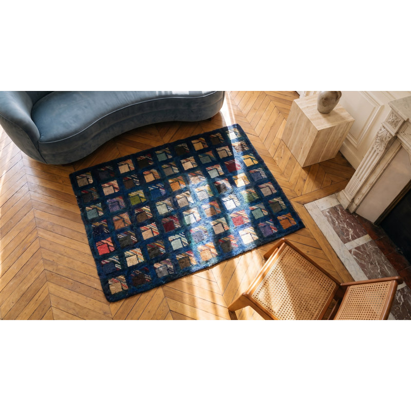 Antique Wool Multicolor Jewel Tones Hooked - Loop Pile Rug