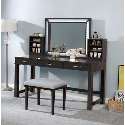 60.4" W Glam Vanity Set, Gray