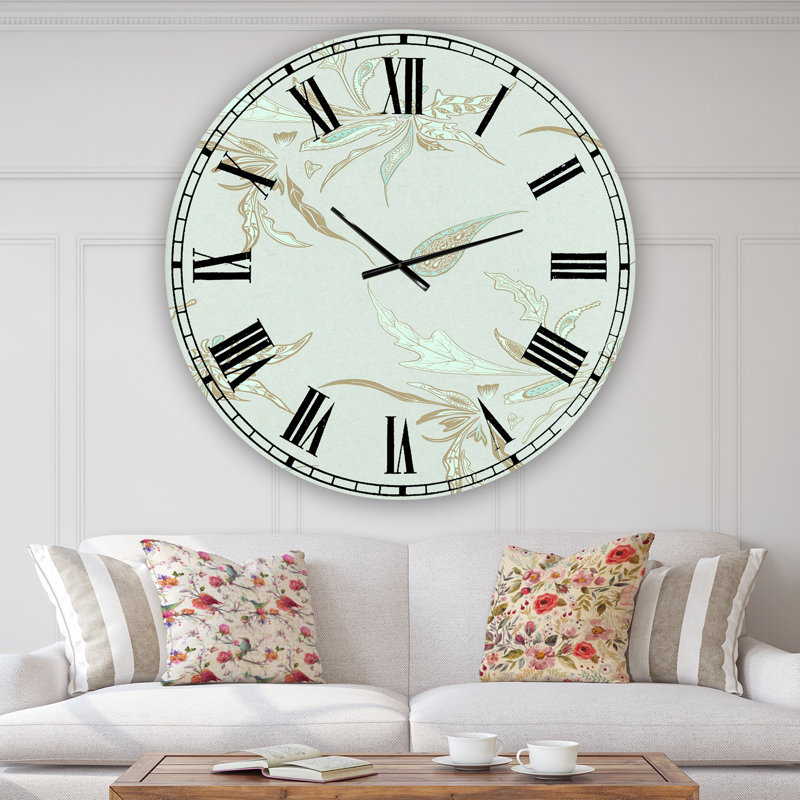 Horloge murale surdimensionnée Sage Flowers, Petit