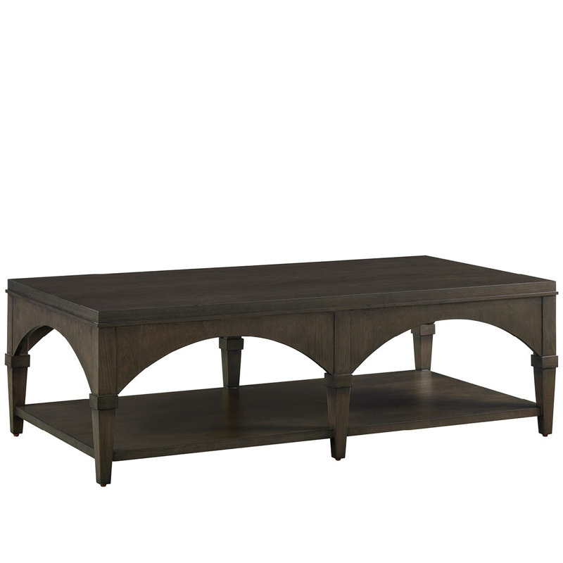 Fenwick 58" Wide Modern Traditional Cocktail Table with Adjustable Shelf