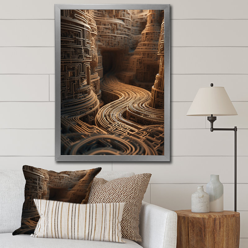 «Unraveling The Gold Labyrinth Mystery», reproduction sur toile, H 32 po x l 16 po, Cadre photo argenté