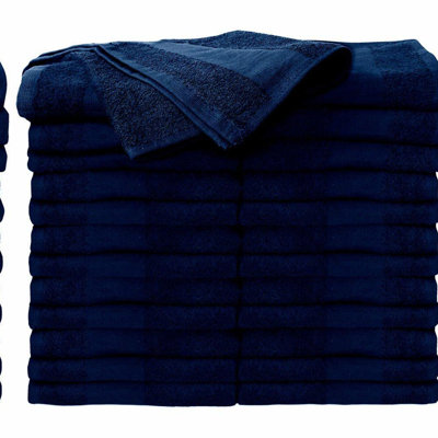 BleachGuard Premium Cotton Salon Towels - Stain Resistant, Color Safe, 16x27, Navy Blue, Perfect for Salons, Spas, Gyms, and Home Use