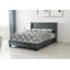 Lit double contemporain avec tête de lit capitonnée et pieds en plastique durables, parfait pour les chambres à coucher modernes