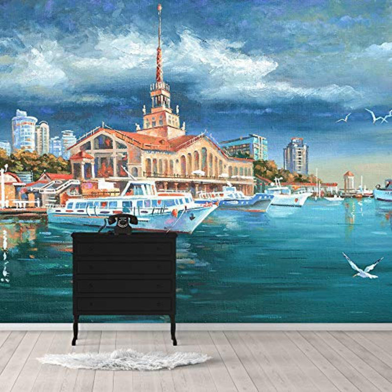 Magnifique voilier sur la mer, murale, L 100 po x l 144 po