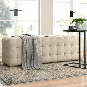 Three Posts™ Gowans 100% Linen Upholstered Bench & Reviews | Wayfair