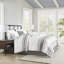 Édredon très grand 100% coton très grand - blanc / gris pour la chambre à coucher de luxe 6 lits gris / blanc doux