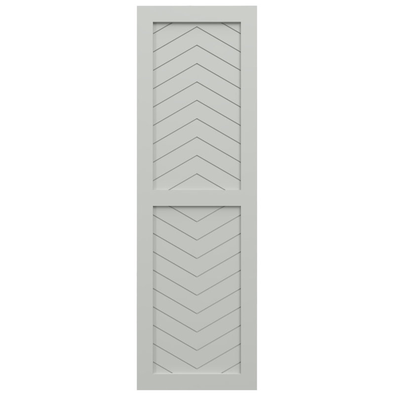 Volets de style moderne à deux panneaux EnduraCore, Gris tempête de grêle, 18"W, 80"H