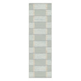 Rug & Kilim’S Scandinavian Style Runner Rug With Seafoam Blue Geometric Patterns