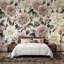 Papier peint à motif floral beige-93707530