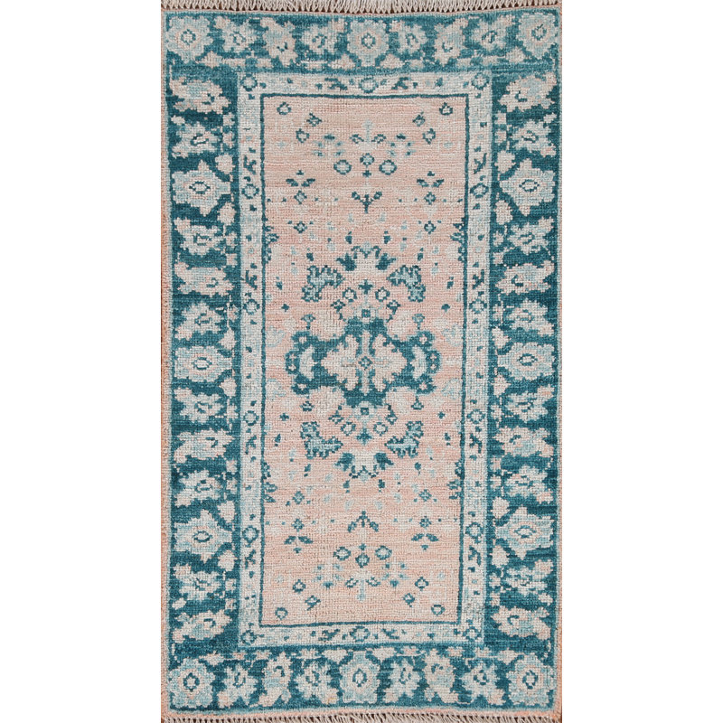 Rosellar One-of-a-Kind 2' X 3'9" New Age Wool Area Rug in Peach