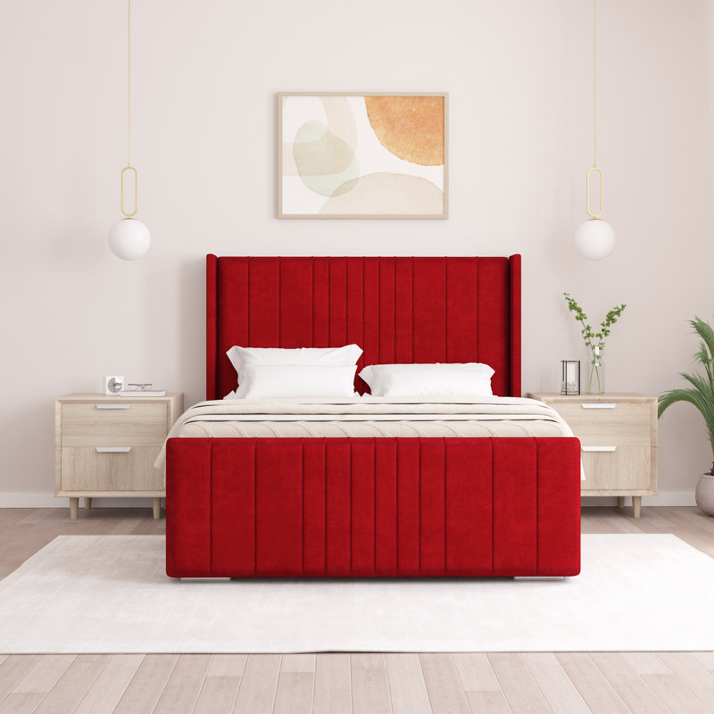 Denzel Upholstered Bed , Super King (6'), Red
