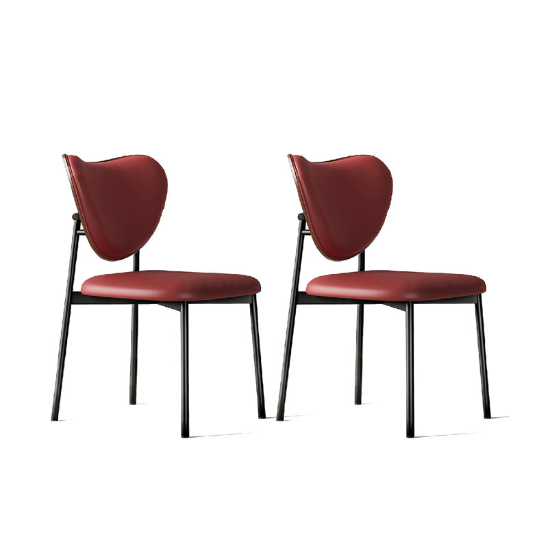 Chaise à dossier simple tapissier, Rouge
