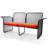 Leneve 55.9'' Wide Rectangle Steel Patio Sofa with Cushions