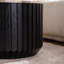 Set Of 2 Fluted Coffee Table - Solid Wood & MDF Round Accent Tables