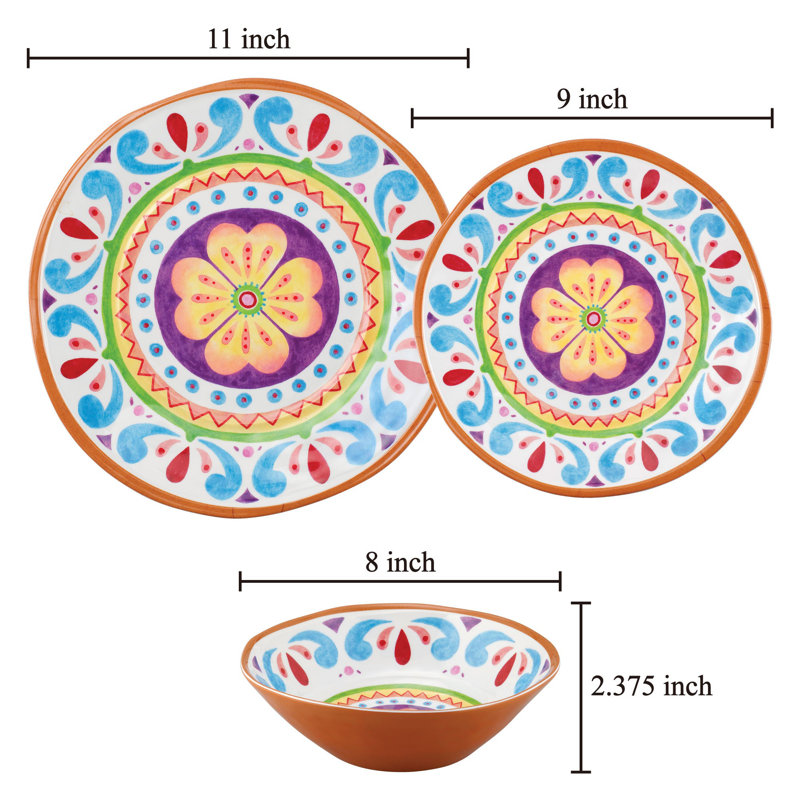 Piece Melamine Dinnerware Set - Service for 4