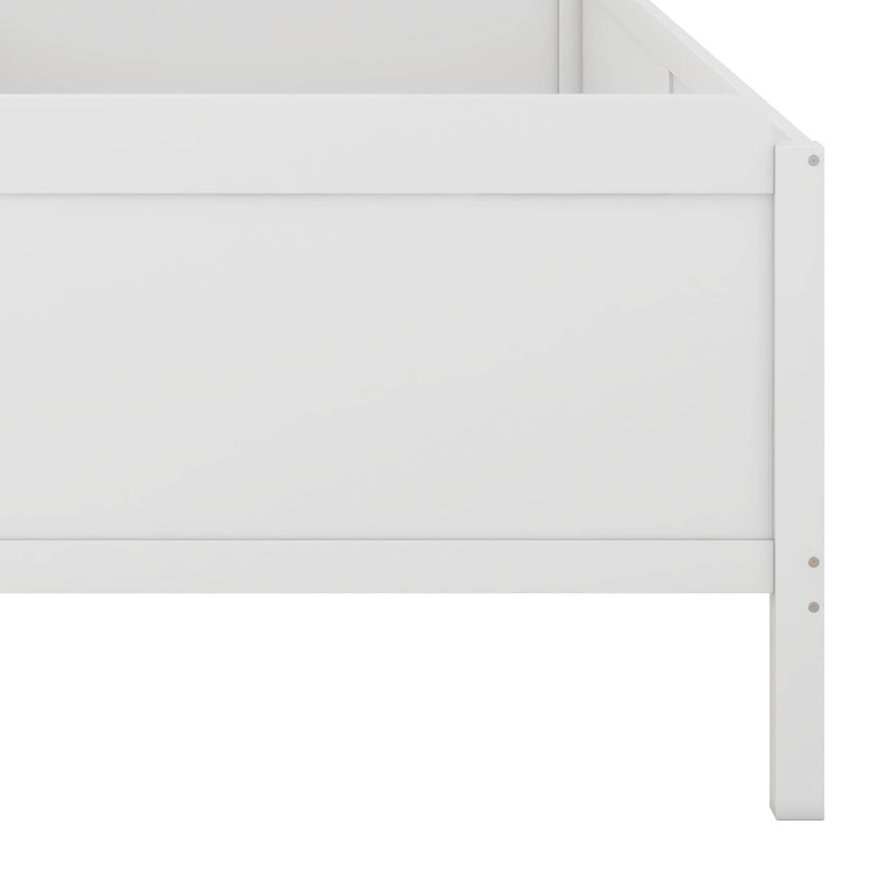 Twin Daybed With Storage Shelves And Study Desk, Matching Stool, White