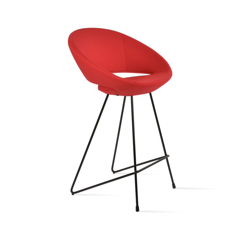 Tabouret de bar et de comptoir Crescent Cattelan, Noir, Ère rouge, Tabouret de comptoir (siège d'une hauteur de 24 p