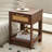 1-Drawer Rattan Nightstand with Open Storage Shelf-1015278452