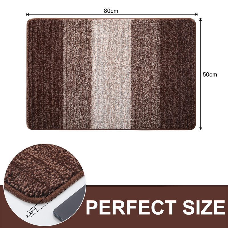 Sydnie Non-Slip Doormat, Brown, 80cm W x 50cm L