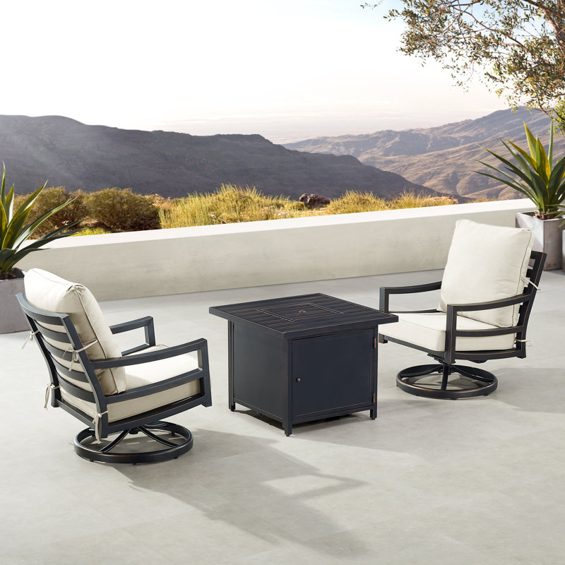 Yamilee 2 - Person Patio Conversation Set with Cushions, Beige