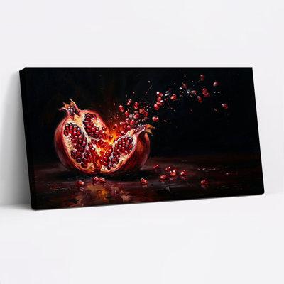 Pomegranate Burst Canvas Wall Art Oil Painting Print Set Of 1