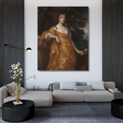 "Diana Kirke, plus tard comtesse d'Oxford" par Sir Peter Lely - Art mural sur toile tendue avec châssis