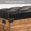 Repose-pieds de rangement en cuir riveté