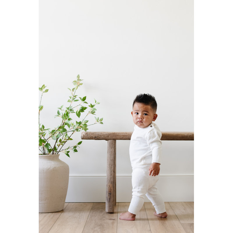 Heirloom Cotton Knit Receiving Blankets, Cream